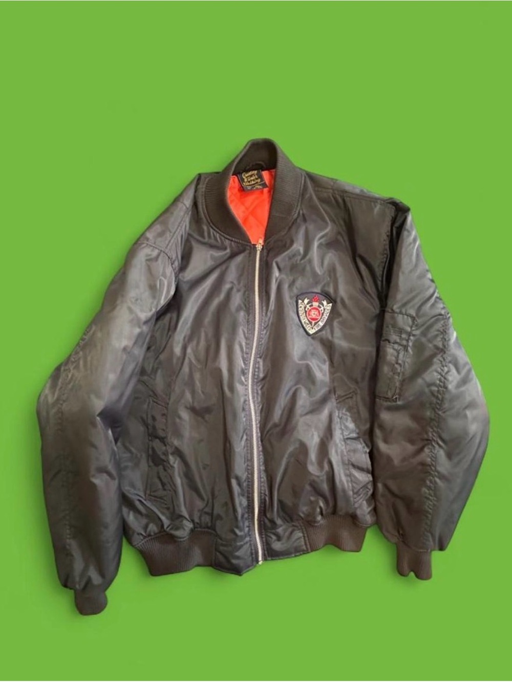 Vintage MA-1 Bomber Jacket New South Wales Fire Brigades Patch tag 3XL fit L